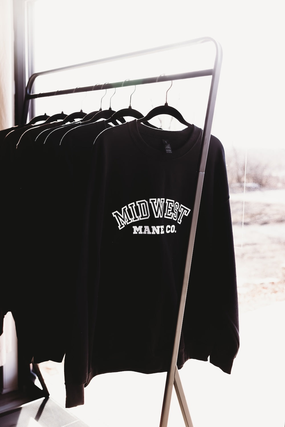 Midwest Mane Co. Black Crewneck