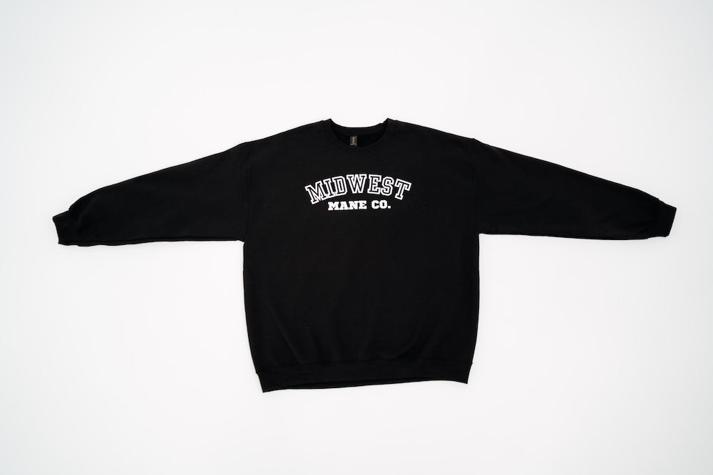 Midwest Mane Co. Black Crewneck