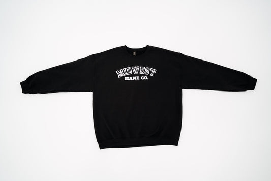 Midwest Mane Co. Black Crewneck